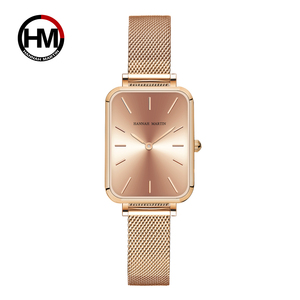 Montre-bracelet carrée de luxe légère pour femme Hannah Martin, étanche, en acier inoxydable, pour filles - Product Image 5