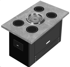 <span class=keywords><strong>Barbecue</strong></span> d'intérieur commercial Restaurant <span class=keywords><strong>Barbecue</strong></span> japonais Grills 800W Cuisinière à induction Hotpot Ensemble de table intégré - Product Image 3