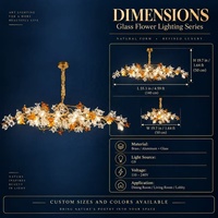 Lustre long en or E12 sur mesure de luxe pour restaurants, hôtels et villas, luminaire design moderne en forme de branche avec garantie de 3 ans