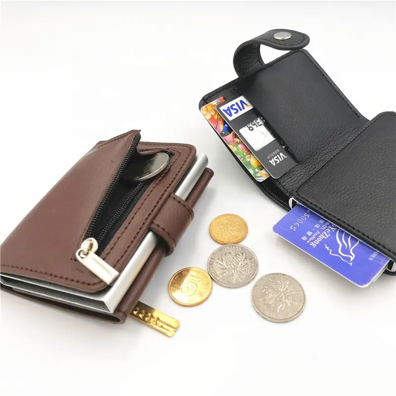 Men Slim Wallet RFID Card Holder Magic PU Leather Thin Wallet with Money Bag Women Purses Mini Wallet with coins pocket