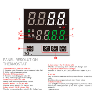 Controlador de temperatura TC5 PID tipo K 220VAC relé de termostato de automatización multifuncional inteligente/salida SSR - Product Image 6