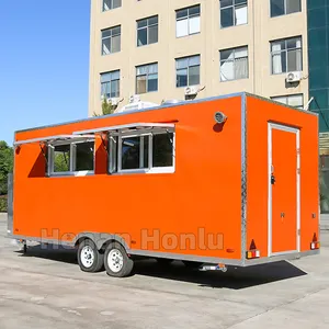 Mobile Food Trucks Trailer With Full Kitchen 18ft Hot Dog Ice Cream Snack CartTruck