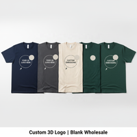 T-shirts pour hommes de haute qualité en coton 100% tissé, à col rond, surdimensionnés, avec logo en relief personnalisé sur le devant