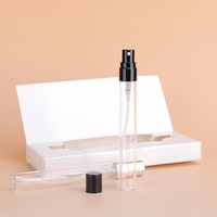 Vide tubulaire 10ml Portable Mini testeur d'échantillon de parfum atomiseur parfum flacons en verre pulvérisateur avec emballage en boîte
