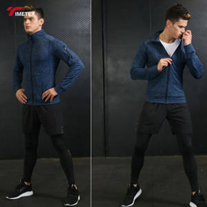 थोक शरद ऋतु पुरुषों फैशन 4Pcs सेट Tracksuit पुरुषों जिम चड्डी खेलों संपीड़न पैंट शर्ट शीर्ष लंबी आस्तीन जैकेट सूट - Product Image 4