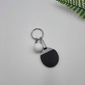 Llavero de simulación de tenis de mesa 3D, mini llaveros de <span class=keywords><strong>ping</strong></span> pong, llavero deportivo realista con raqueta de tenis de mesa, dijes para bolso - Product Image 3