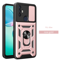 Funda Compatible con Tecno Spark 10c con Protector de Lente Deslizante, Anillo de Soporte Integrado y Soporte Estable
