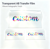 Autocollant holographique personnalisé, film UV DTF AB, étiquette laser arc-en-ciel personnalisée pour surfaces lisses.
