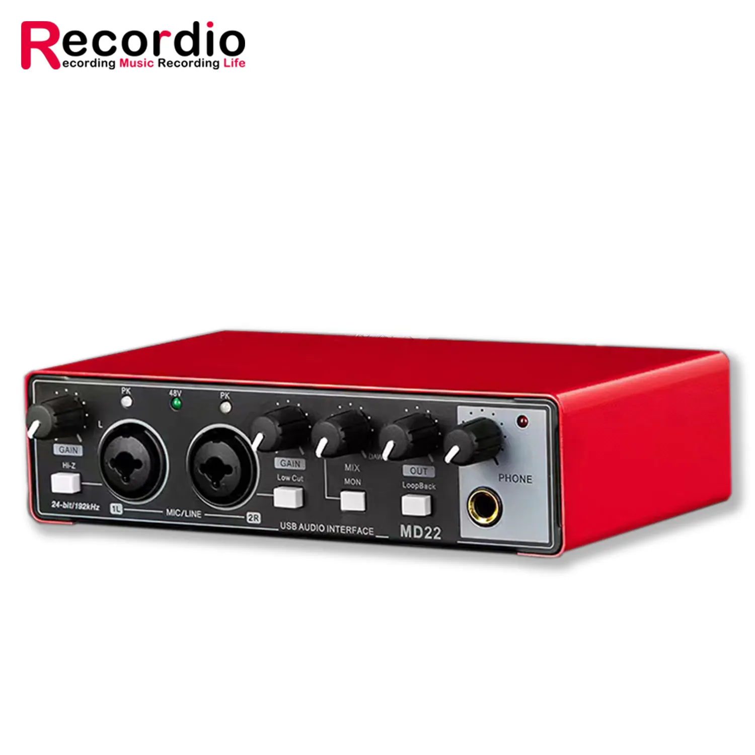 GAX-MD22P Профессиональная студия аудио интерфейс 2 в 2 выход USB аудио запись Подкаст звуковая карта