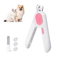 Coupe-ongles pour animaux de compagnie avec lumière LED, lime à ongles pour chiens et chats, outil de toilettage pour animaux de petite et moyenne taille, coupe-ongles pour chats