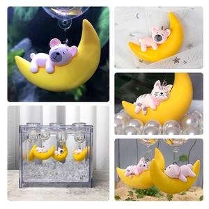 Venta al por mayor lindo animal acostado con adorno <span class=keywords><strong>de</strong></span> Luna Aquascape decoración acuario regalo popularidad flotante para la pecera - Product Image 2