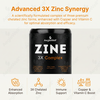 Approvisionnement en usine de marque privée Complexe de zinc de bonne qualité Capsules énergisantes Capsules de zinc
