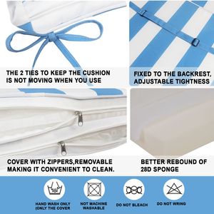 DB 2 pièces ensemble extérieur bleu/blanc chaise longue coussin remplacement Patio meubles siège coussin pour Chaise longue - Product Image 5