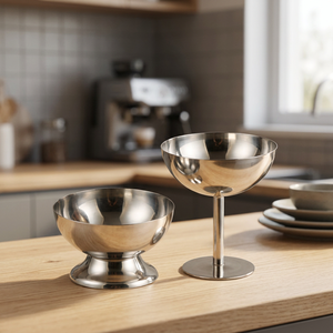 Mini Round Stainless Steel Snack Salad Fruit Pudding Bowls Bar Serving Dessert Sauce Cups Red <b>Wine</b> <b>Goblets</b> Made of Durable Metal - Product Image 4