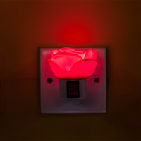 Veilleuse LED GuangLi W007 Mini Rose à interrupteur, design moderne et autonomie de 8000 heures pour chambre à coucher