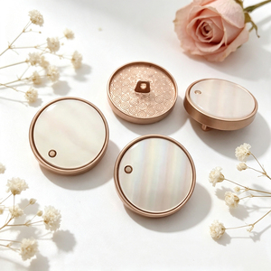 Natural Shell Inlaid Metal <b>Buttons</b> Rose Gold Round Shank <b>Buttons</b> Custom Metal <b>Buttons</b> For Women <b>Suit</b> Dress - Product Image 2