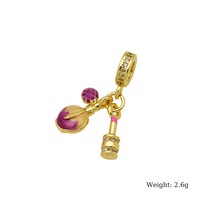 P404T Breloques en laiton émaillé en gros pour bijoux, plaqué or 18K PVD finition brossée, hypoallergénique, zircone cubique, pour bracelet et pendentif