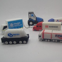 Clé USB promotionnelle personnalisée en forme de voiture/camion 3D en caoutchouc, capacité de 1 Go à 128 Go, interfaces USB 2.0/3.0/Type-C, couleurs et logo personnalisés