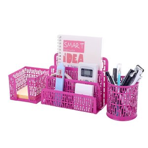 Wideny Oficina de metal de alambre caliente-venta de la escuela y la casa de malla de hierro niños <span class=keywords><strong>mesa</strong></span> de escritorio 3 artículos organizador conjunto de papelería - Product Image 2