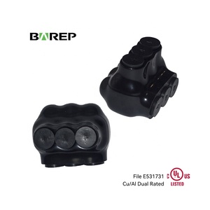 Connecteur multi-tirs isolé robuste Barep à 3 ports, résistant aux UV, 14-4 AWG, raccord mécanique Al9Cu avec vis en acier allié - Product Image 1