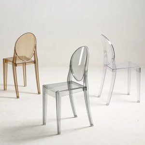 Silla Apilable de Lujo Nórdico Moderno, Muebles Elegantes de Acrílico Transparente de Primera Calidad para el Hogar, Restaurante, Cafetería - Product Image 4