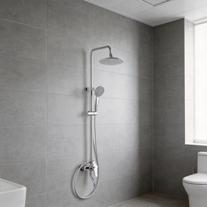 Messing-Regenduschsystem mit Modernem Design Handbrause Wandmontage für Wohnungen Warm- und Kaltwasser - Product Image 4