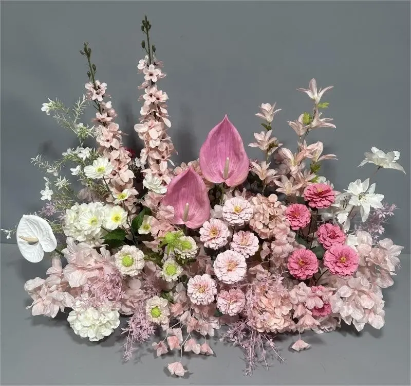 도매는 결혼식 장식 장식 야외 꽃 상자 조경을위한 인공 꽃꽂이를 사용자 정의 할 수 있습니다