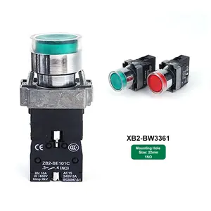 XB2-BKBW3361 1NO Latching Self-locking Type Green Emergency 22mm Xb2 Indicator Selector Rotary Push Button Switch