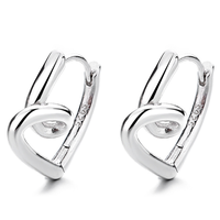 Hartvormige Creolen 925 Sterling Zilver Minimalistische Romantische Valentijns Huggie Oorbellen