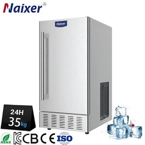 Naixer Bac de rangement en <span class=keywords><strong>acier</strong></span> inoxydable 30LBS Machine à glaçons Petite échelle commerciale 30 kg 50 kilos Machine à glace - Product Image 1