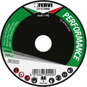 Disco de Corte Fervi Performance 125 x 1.3 x 22 mm para Acero Inoxidable Tipo 41 Hecho en Italia - Product Image 1