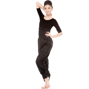 Pantalones de entrenamiento de baile de <span class=keywords><strong>Ballet</strong></span> de nuevo diseño, pantalones deportivos de <span class=keywords><strong>calentamiento</strong></span> para adultos, pantalones de cintura alta, pantalones de chándal de baile Hip Hop - Product Image 6