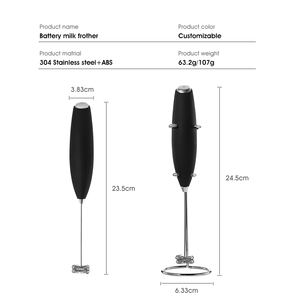 Vente chaude <span class=keywords><strong>pas</strong></span> <span class=keywords><strong>cher</strong></span> prix alimenté par batterie café <span class=keywords><strong>lait</strong></span> mélangeur en acier inoxydable <span class=keywords><strong>mousseur</strong></span> à <span class=keywords><strong>lait</strong></span> à main avec support - Product Image 2