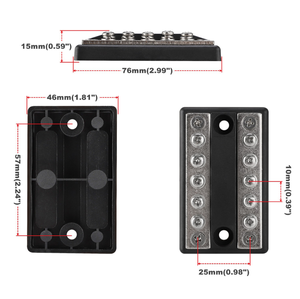 Bloque <span class=keywords><strong>de</strong></span> distribución <span class=keywords><strong>de</strong></span> energía DC 12V-48V 100A bloque <span class=keywords><strong>de</strong></span> barra <span class=keywords><strong>de</strong></span> bus <span class=keywords><strong>de</strong></span> doble fila <span class=keywords><strong>de</strong></span> 5 vías con cubierta protectora para sistemas <span class=keywords><strong>de</strong></span> energía marina <span class=keywords><strong>de</strong></span> coche RV barco - Product Image 2