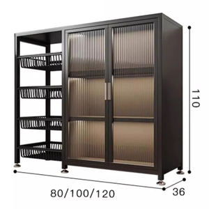 Practical FloorStanding Steel <strong>Kitchen</strong> <strong>Storage</strong> <strong>Unit</strong> with MultiStorey Oven Cabinet &amp; Pot Rack - Product Image 6