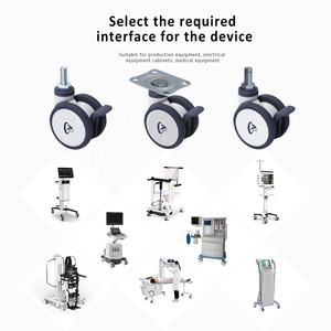 Klappstuhlrollen Schwerlast-Laufrollen M12 Gewindestange Rollen 75mm Gummirad mit Bremsen - Product Image 6