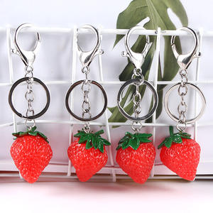 Strawberry Model Pendant Keyring <b>Key</b> Ring Bag Charm Jewellery Christmas Birthday Gift Keychains <b>Key</b> <b>Chain</b> <b>Key</b> Ring Holder - Product Image 2