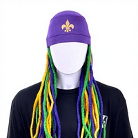 Chapeau Perruque en Peluche Dreadlocks Mardi Gras - 100% Polyester Velours Unisexe Quatre Saisons pour Fêtes