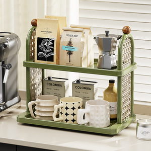Home Living Room Storage Rack Multi Functional Desktop Organizer For <b>Tea</b> And Cosmetics 1 Tier <b>Standing</b> Type - Product Image 2