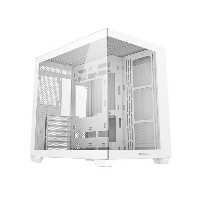 DEEPCOOL CG530 White Mid Tower Desktop Computer Case ATX Motherboard Vertical Airflow Ten Fan Slots Metal
