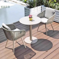 Ensemble de mobilier de jardin Ensemble table et chaises en bois Patio moderne rotin osier aluminium bois Restaurant corde Ensemble de salle à manger d'extérieur