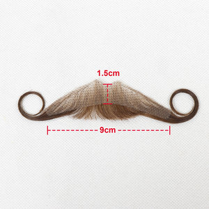 <span class=keywords><strong>Baffi</strong></span> e Barba <span class=keywords><strong>Finti</strong></span> in Capelli Umani, Completamente Annodati a Mano, Riutilizzabili, con Pizzo Invisibile per Uomini, per Costumi, Cosplay, Film, Feste e Trucco - Product Image 6