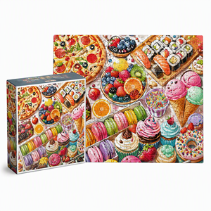 Custom DIY <b>Puzzle</b> Design Printing OEM 500 1000 Pieces Paper Jigsaw <b>Puzzles</b> with Color <b>Box</b> for Adults & Kids-DIY Toy - Product Image 1