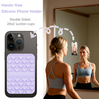 Support de téléphone portable en silicone à ventouse avec logo personnalisé, support adhésif portable en silicone pour téléphone