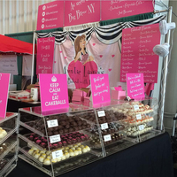 Vitrine de pâtisserie en acrylique transparent avec porte arrière magnétique comptoir de boulangerie pour gâteau beignets muffins affichage