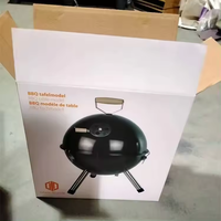 Barbecue portable moderne en forme de boule avec couvercle, gril rond pliable en fer et acier intégré pour la maison et le camping