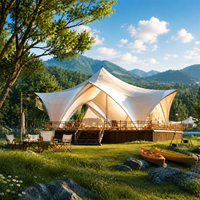 Tente de camping en forme d'étoile de mer, style influenceur, en tissu PVDF, imperméable 3000 mm, taille 15x15x9 pieds, toutes saisons, pour observation des étoiles en extérieur en équipe