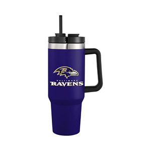 Baltimore Ravens Logo personalizzato 32 squadra doppia parete in acciaio inox vuoto isolato tazza da viaggio tazza per auto 40 oz XL <span class=keywords><strong>Tumbler</strong></span> - Product Image 1