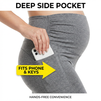 Leggings de yoga de maternité taille haute avec soutien abdominal, pantalon de grossesse d'entraînement avec poches, vêtements de sport sans couture pour femmes