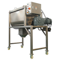 Meilleur prix Petit mélangeur à ruban horizontal automatique Mélangeur à spirale en acier inoxydable pour produits chimiques alimentaires Compost de champignons en plastique